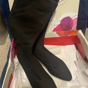 Elegant Faux Suede Black Women's Boots